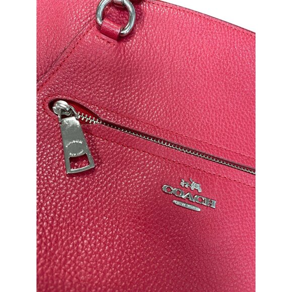 Coach Edie Womans Red Leather Pebbled Crossbody Handbag SKU 9496 - Picture 3 of 16